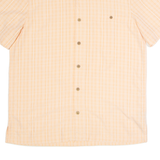 ISLAND SHORES Mens Shirt Orange Check L