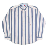TOMMY HILFIGER Mens Shirt White Striped Long Sleeve L