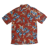 BATIK BAY Mens Hawaiian Shirt Maroon Floral S