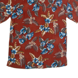BATIK BAY Mens Hawaiian Shirt Maroon Floral S