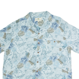 ISLAND SHORES Mens Hawaiian Shirt Blue Crazy Pattern XL