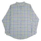 LL BEAN Womens Flannel Shirt Blue Check Long Sleeve XL