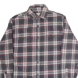 JACHS Mens Flannel Shirt Grey Check Long Sleeve M