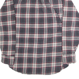 JACHS Mens Flannel Shirt Grey Check Long Sleeve M