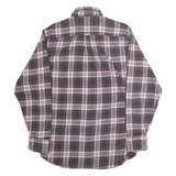 JACHS Mens Flannel Shirt Grey Check Long Sleeve M