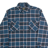 JACKS Mens Flannel Shirt Blue Check Long Sleeve L