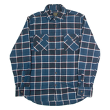 JACKS Mens Flannel Shirt Blue Check Long Sleeve L