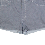 DICKIES Womens Casual Shorts Blue Striped M W32