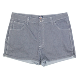 DICKIES Womens Casual Shorts Blue Striped M W32