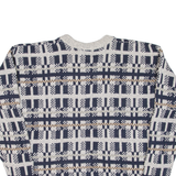 PENNS LANDING Mens Patterned Jumper Grey Fair Isle 90s Cable Knit L