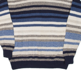 JANTZEN Womens Patterned Jumper Blue Striped 90s Cable Knit M