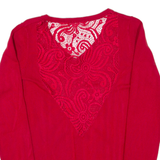 GUESS Womens Jumper Red Tight Knit S
