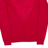 GUESS Womens Jumper Red Tight Knit S