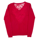 GUESS Womens Jumper Red Tight Knit S