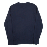 TOMMY HILFIGER Mens Jumper Blue V-Neck Tight Knit S