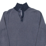 TOMMY HILFIGER Mens Jumper Blue 1/4 Zip Tight Knit S