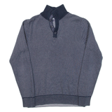 TOMMY HILFIGER Mens Jumper Blue 1/4 Zip Tight Knit S