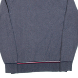 TOMMY HILFIGER Mens Jumper Blue 1/4 Zip Tight Knit S