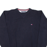 TOMMY HILFIGER Mens Jumper Blue Tight Knit L
