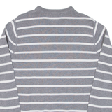 TOMMY HILFIGER Mens Patterned Jumper Grey Striped V-Neck Tight Knit S