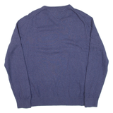 TOMMY HILFIGER Mens Jumper Blue V-Neck Tight Knit M