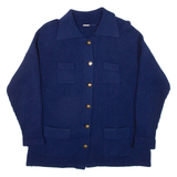 Womens Cardigan Blue Cable Knit M