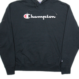 CHAMPION Mens Black Hoodie L