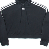 ADIDAS Crop Womens Black Hoodie UK 10