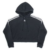 ADIDAS Crop Womens Black Hoodie UK 10
