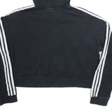 ADIDAS Crop Womens Black Hoodie UK 10
