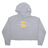 HARD ROCK CAFE Crop London Womens Grey Hoodie L