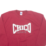 RUSSELL ATHLETIC Chico State Mens Sweatshirt Red USA L
