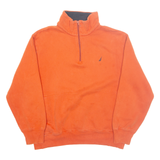 NAUTICA Mens Sweatshirt Orange 1/4 Zip M