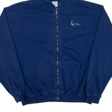 KARL KANI Womens Blue Hoodie Full Zip L