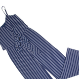 MICHAEL KORS Womens Jumpsuit Blue Striped Wide-Leg XS