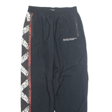 Mens Track Pants Black Tapered L W29 L31