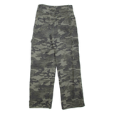 Camouflage Cargo Mens Trousers Green Regular Straight W26 L29