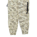 FB SISTER Camouflage Cargo Womens Trousers Beige Regular Tapered W28 L26