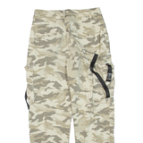 FB SISTER Camouflage Cargo Womens Trousers Beige Regular Tapered W28 L26