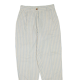 Striped Mens Trousers Beige Regular Tapered W28 L30