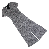 HOBBS LONDON Womens Jumpsuit Black Animal Print Wide-Leg UK 8