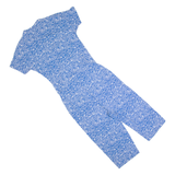 BODEN 3/4 Length Womens Jumpsuit Blue Floral Tapered UK 8