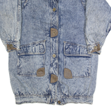 CURRENT SEEN Acid Wash Womens Overcoat Coat Blue 90s M