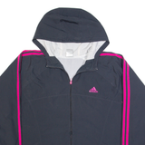 ADIDAS Womens Track Jacket Black Hooded L