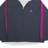 ADIDAS Womens Track Jacket Black Hooded L