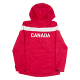 ADIDAS Canada University Sport Mens Rain Jacket Red USA Hooded M