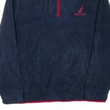 NAUTICA 1/4 Zip Mens Fleece Jacket Blue XL