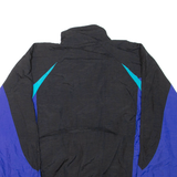 REEBOK Mens Track Jacket Black Nylon Colourblock L