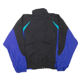 REEBOK Mens Track Jacket Black Nylon Colourblock L