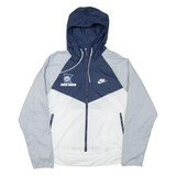 NIKE Mens Track Jacket Grey Hooded Colourblock M